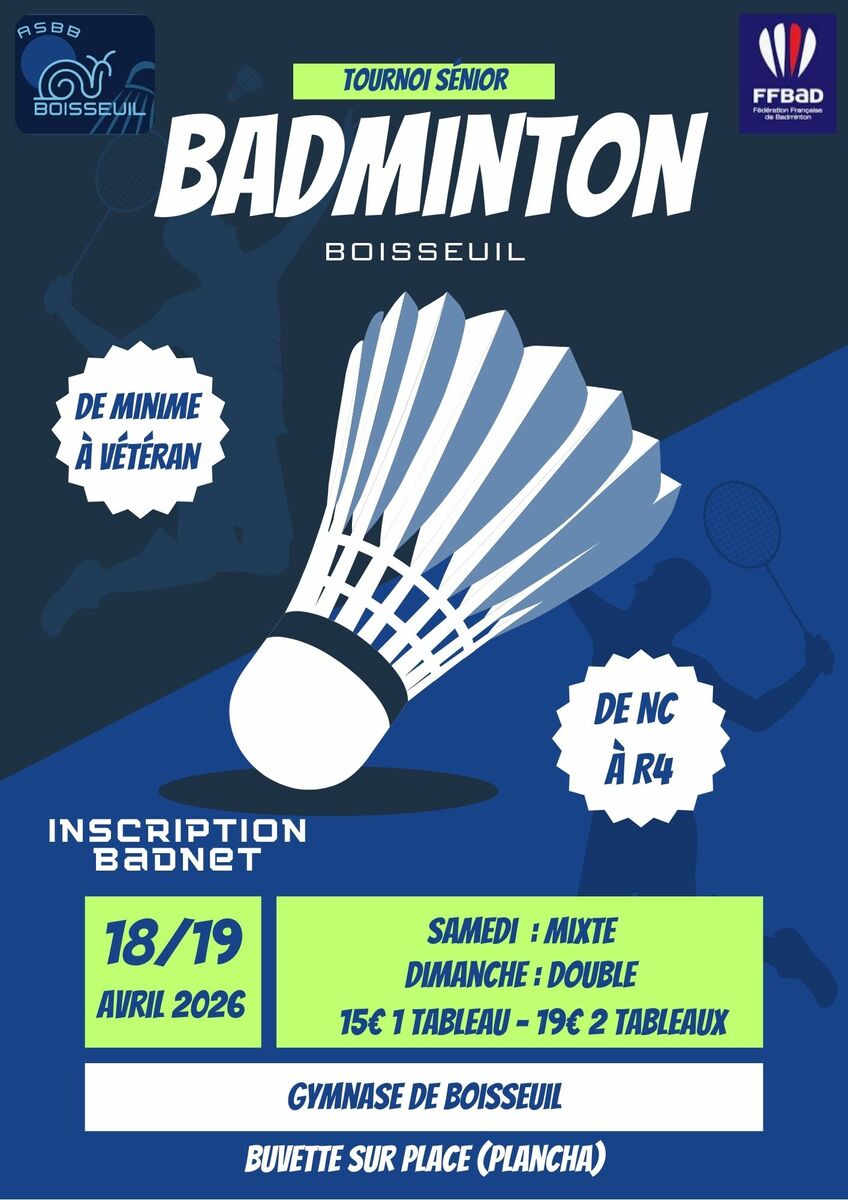 Tournoi Séniors Boisseuil 18 et 19/04/26