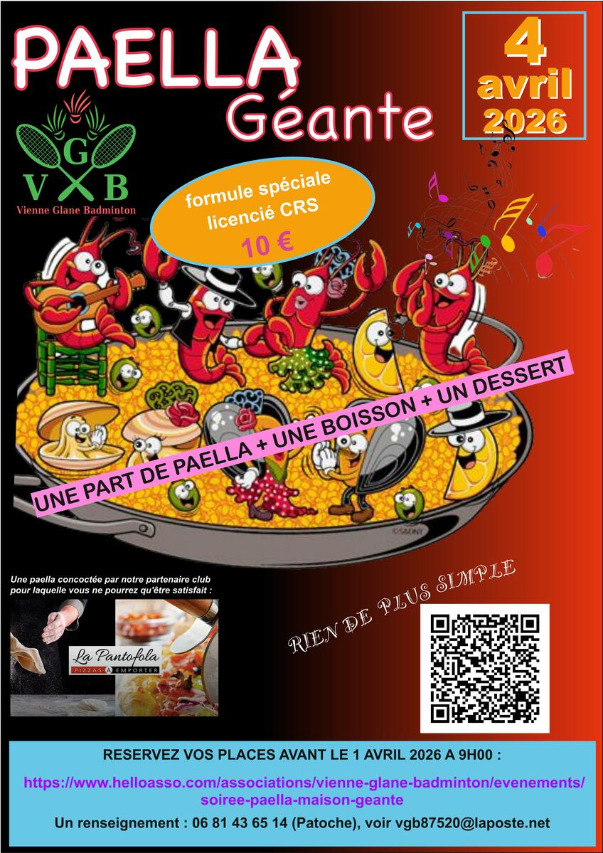 Soirée Paella lors des CRS le 04/04/26